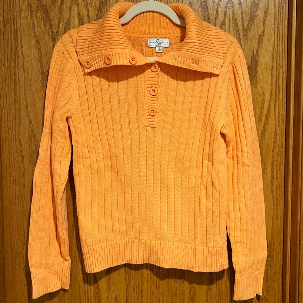 Big Collar Orange Sweater (Women’s Small)